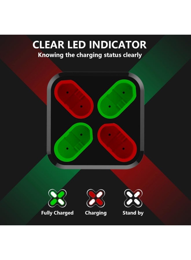 4 Pack 3200mAH (4 X 7680mWh) Rechargeable Battery Packs for Xbox One Controller Xbox Series X|S Battery Packs with Charger Dock USB Charger Station for Xbox Series X|S, Xbox One S/One X/One Elite - Image 2